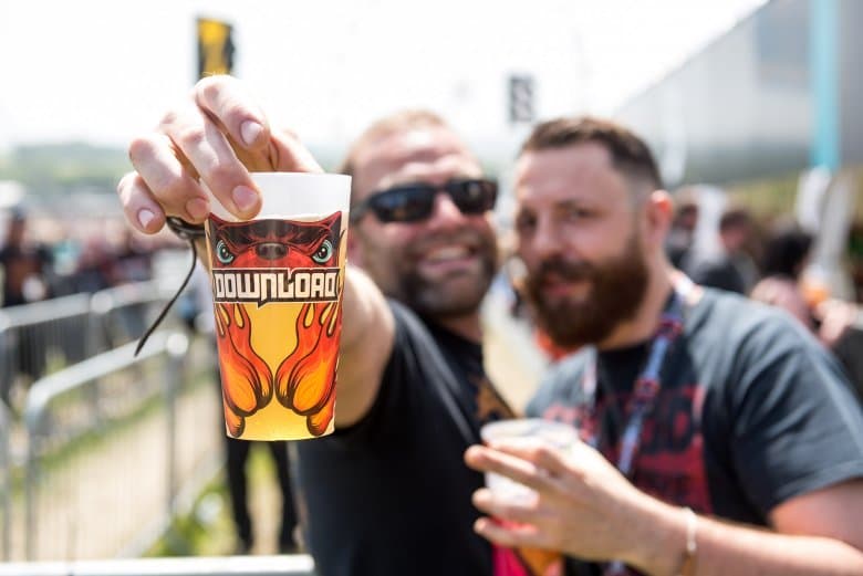 Branded cups at a festival