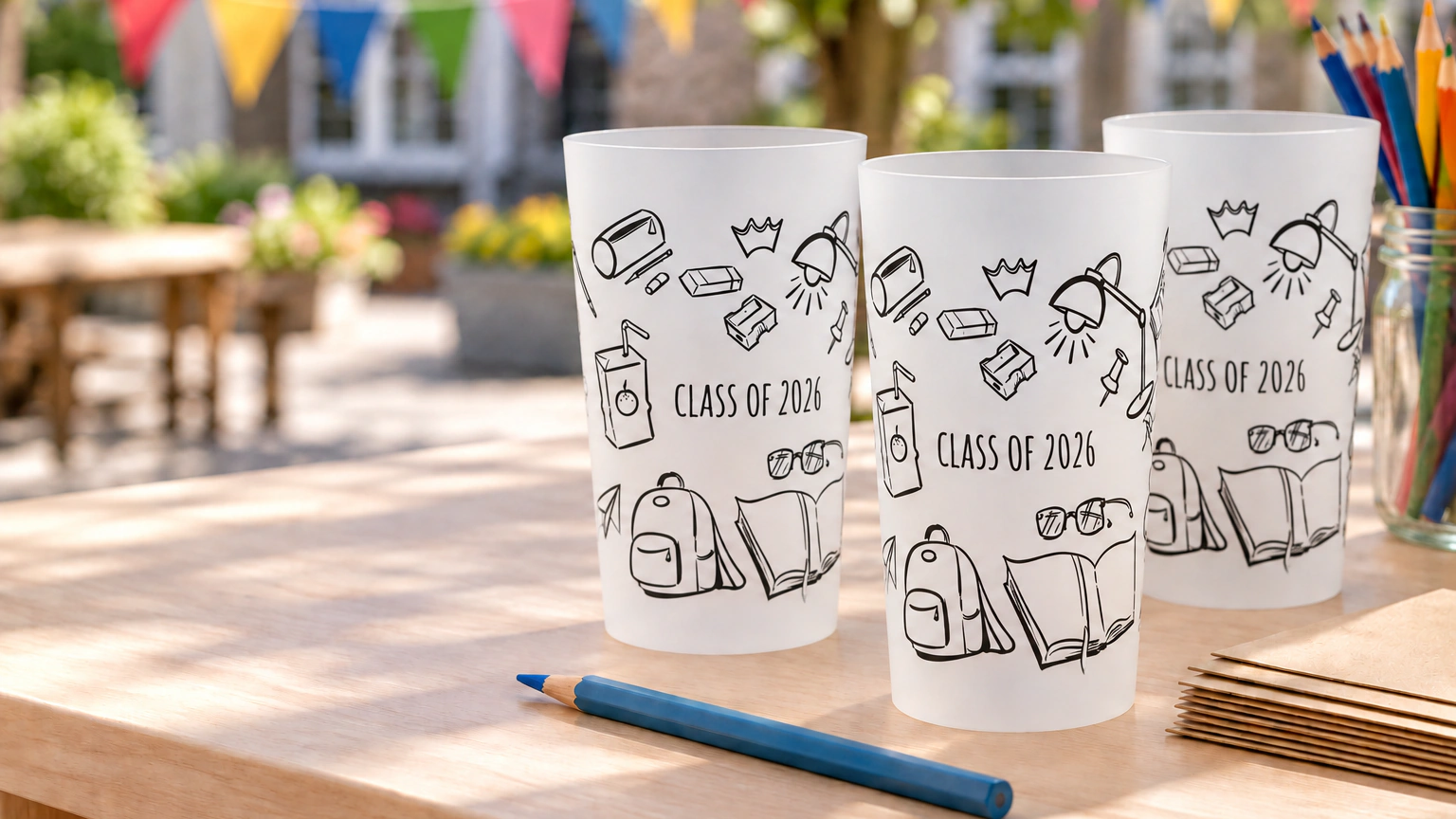 Personalised ECO 30 cups for education & youth in an event setting