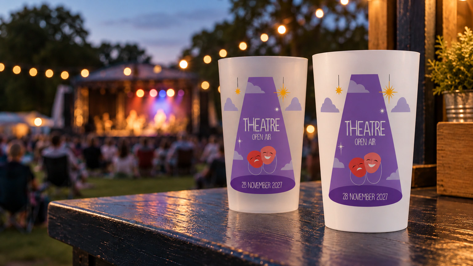 Personalised ECO 30 cups for music, culture & festivals in an event setting