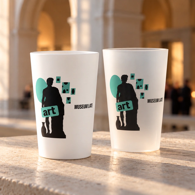 Personalised ECO 30 cups for institutions & public services in an event setting