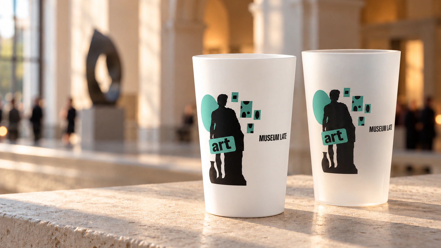 Personalised ECO 30 cups for institutions & public services in an event setting