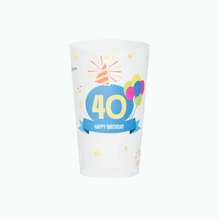 Birthday balloons design on a cup