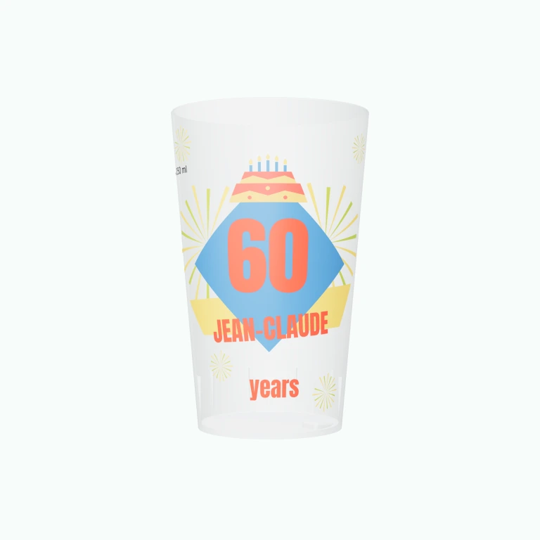 Birthday fireworks design on a cup