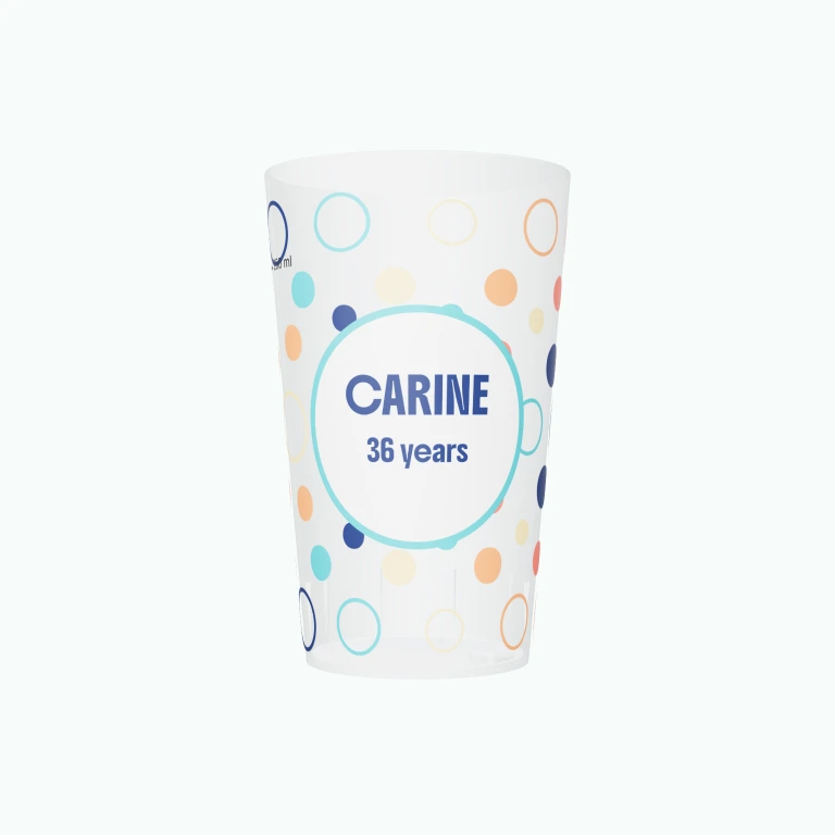 Birthday circles design on a cup