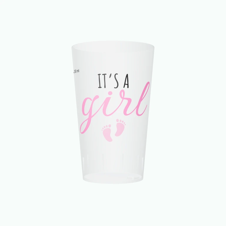 It's a girl baby shower design on a cup