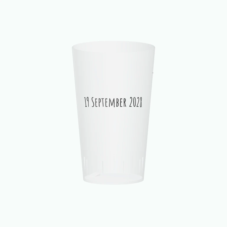 Elephant christening design on a cup