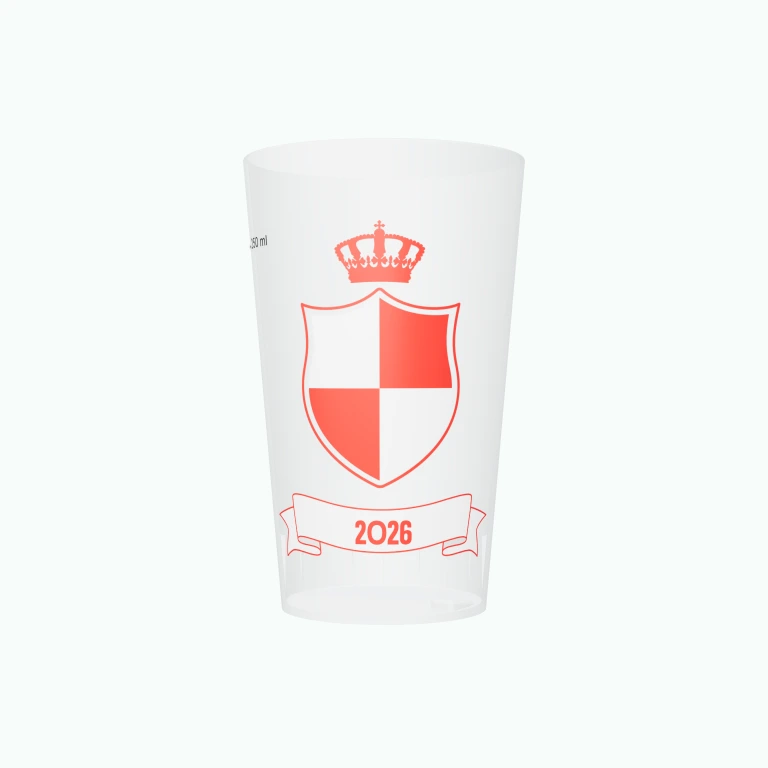 Crest and crown design on a cup