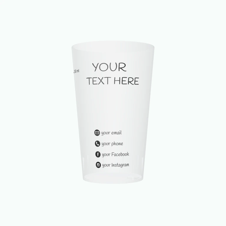 Business card design on a cup