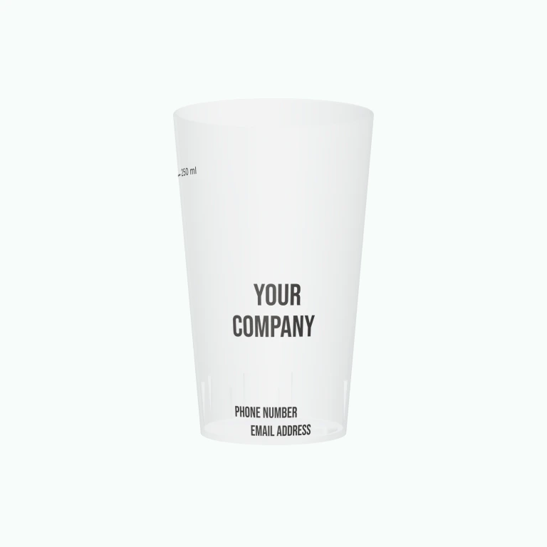 Minimal business card design on a cup