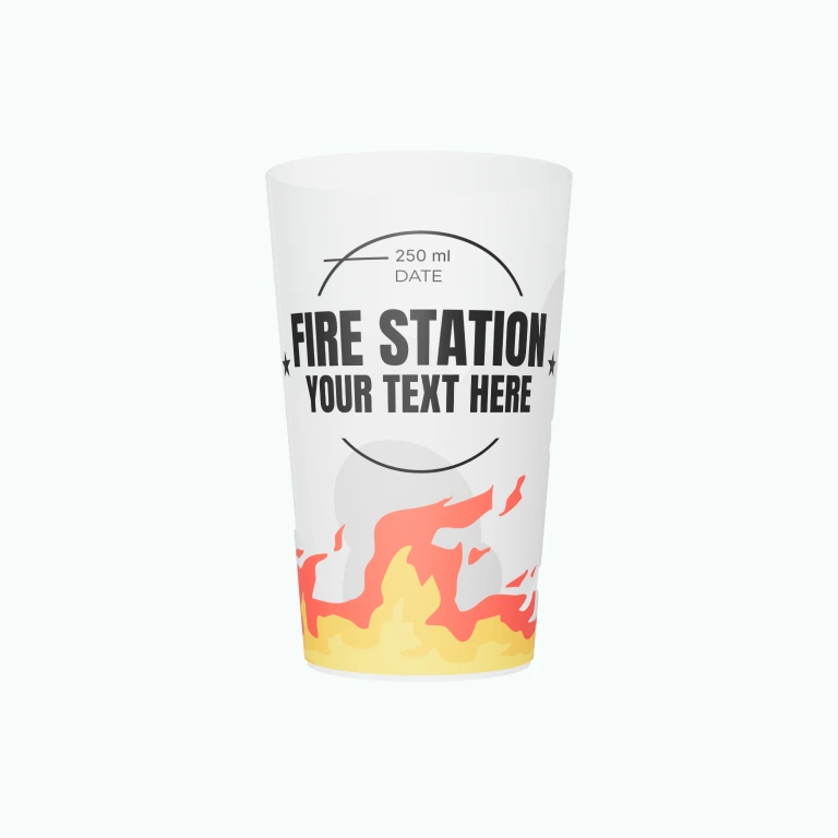 Fire station design on a cup