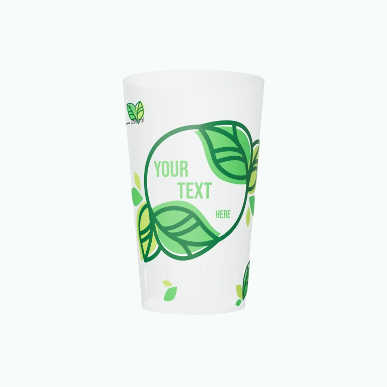 Leaf circle design on a cup