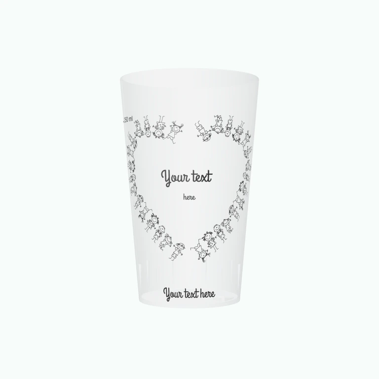 Children's heart design on a cup