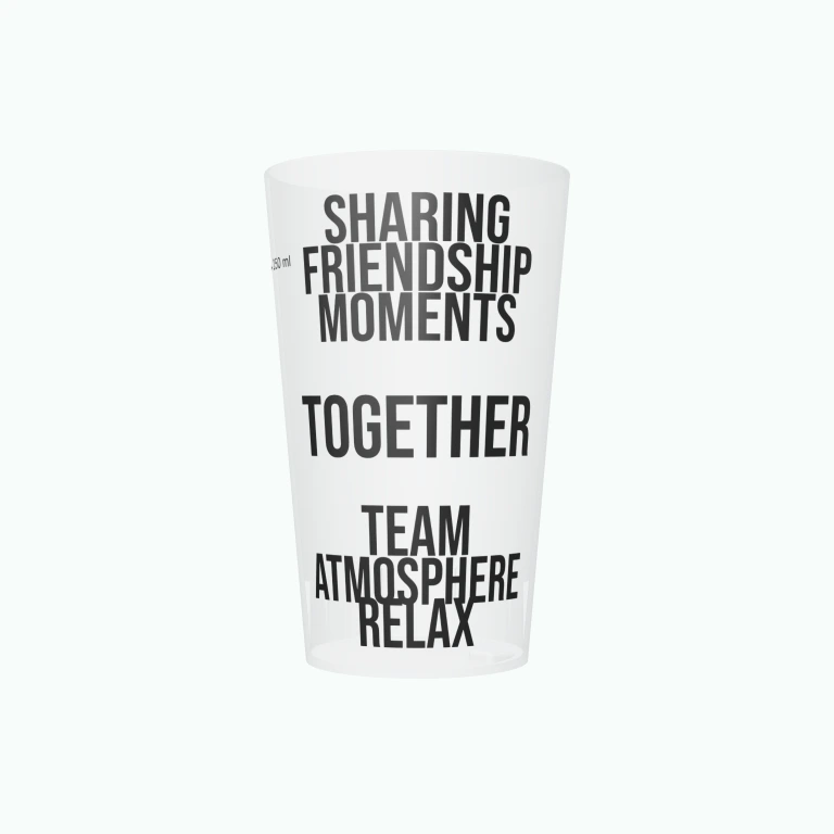 Together as a team design on a cup
