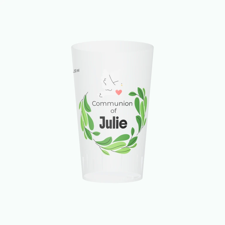 Communion celebration design on a cup