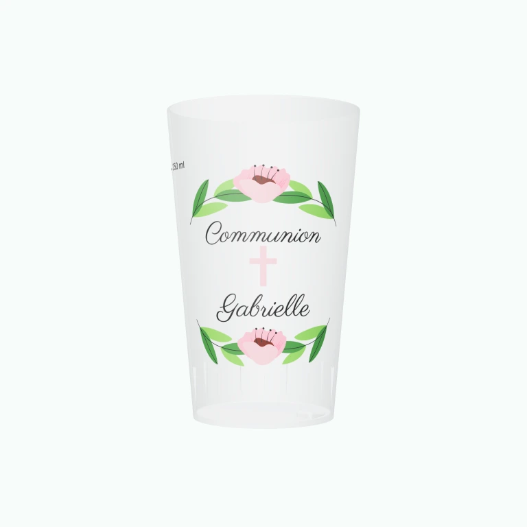 Solemn communion design on a cup