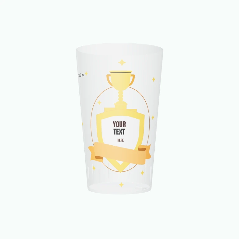 Cup and victory design on a cup