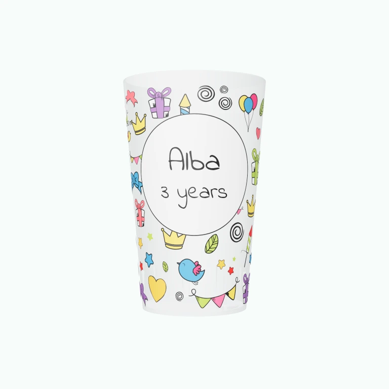 Colourful doodles design on a cup