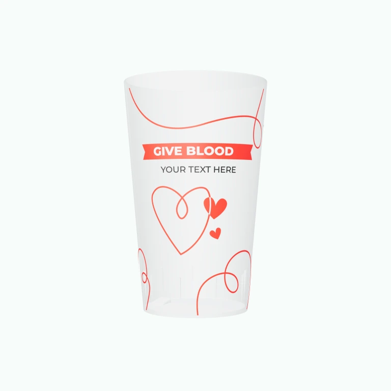 Blood donation design on a cup