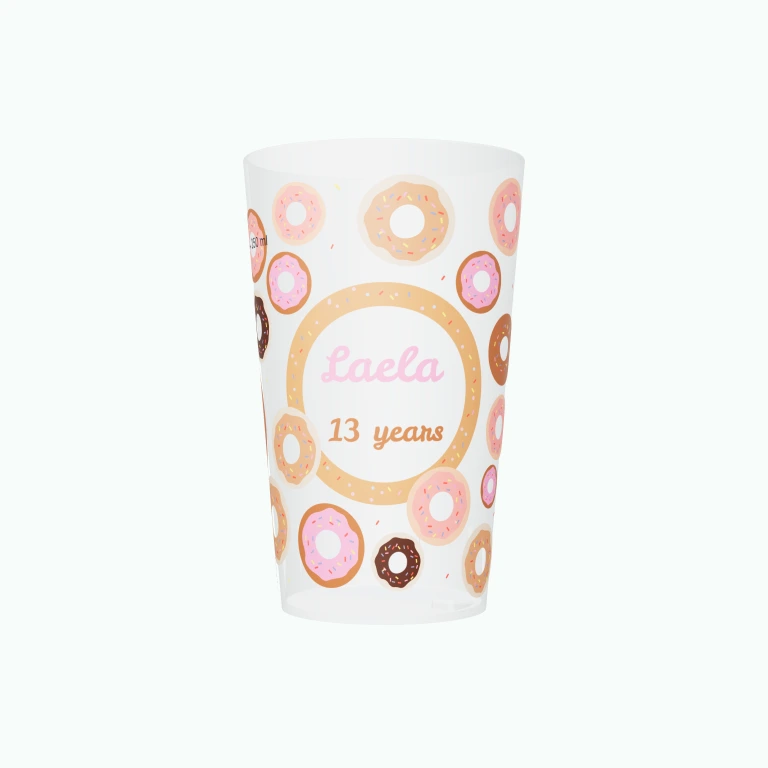 Doughnuts design on a cup