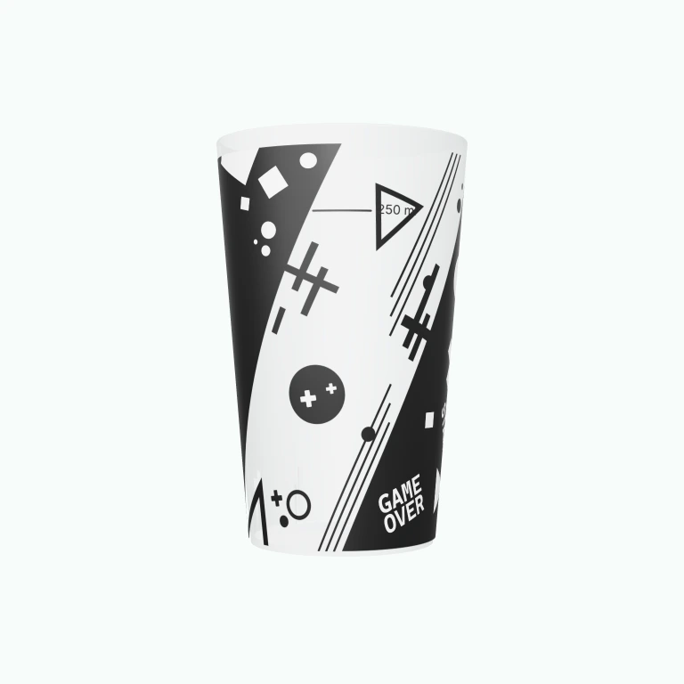 Gaming design on a cup
