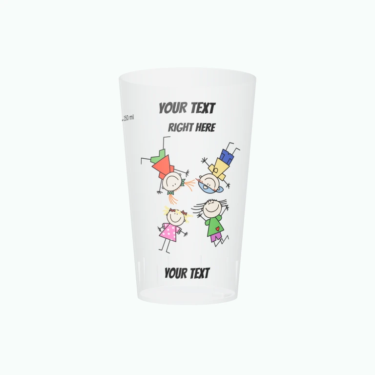 Happy children design on a cup