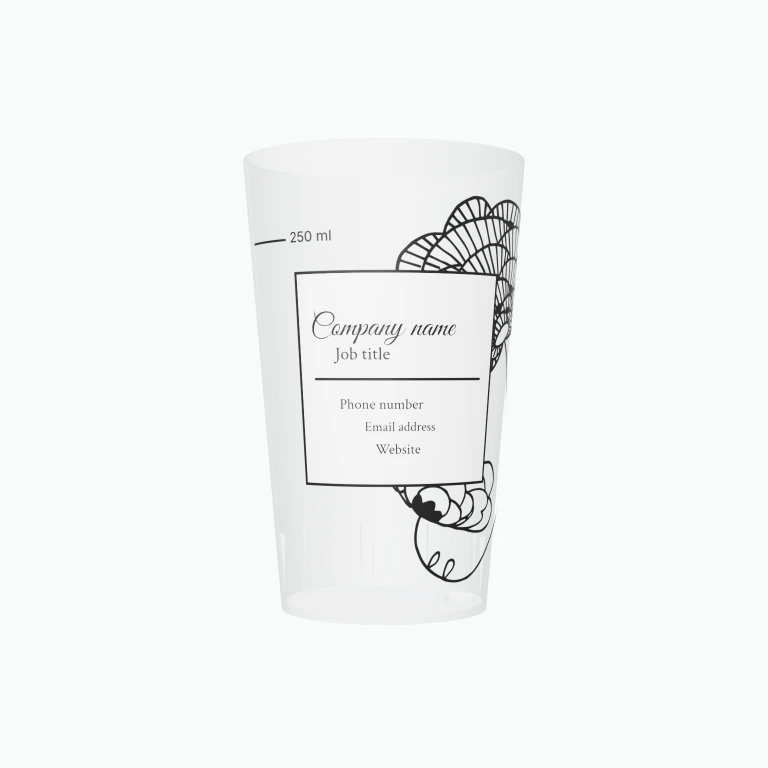 Elegant business card design on a cup