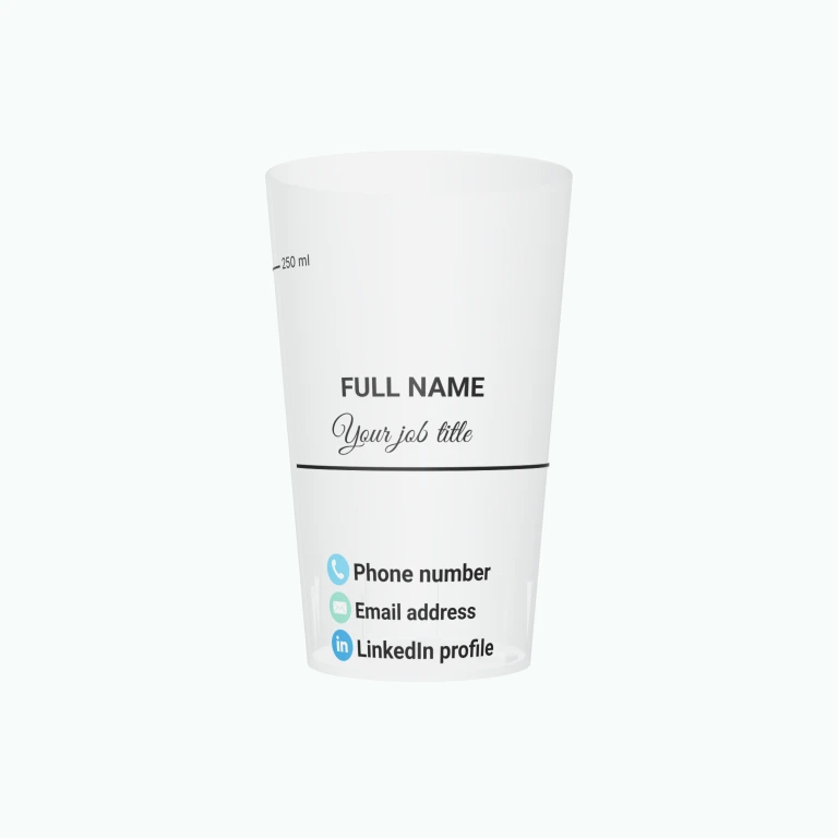 Independent professional design on a cup