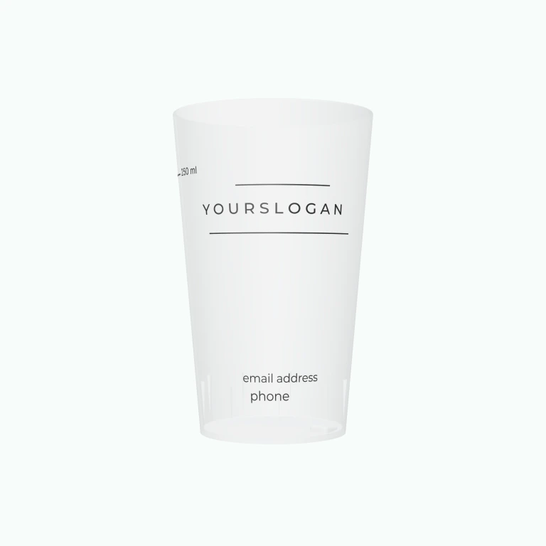 Social media business card design on a cup