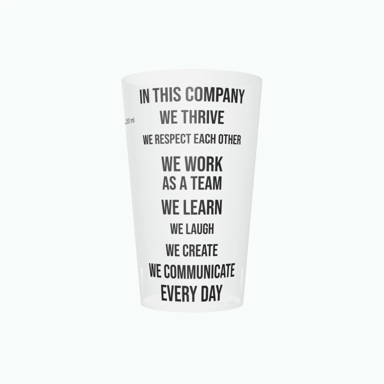 Working together design on a cup