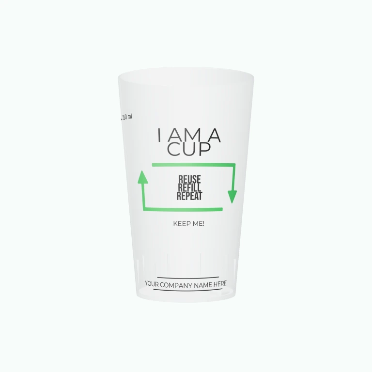 Responsible company design on a cup