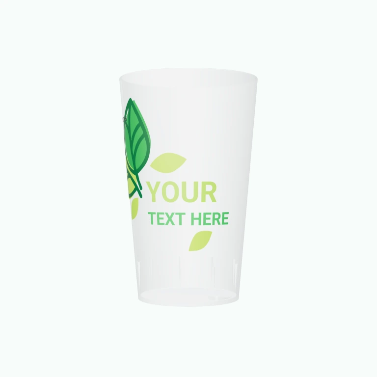 Green event leaves design on a cup