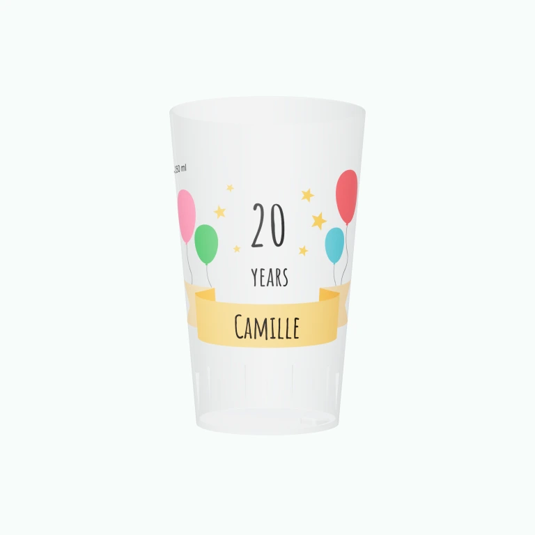 Birthday bunting design on a cup