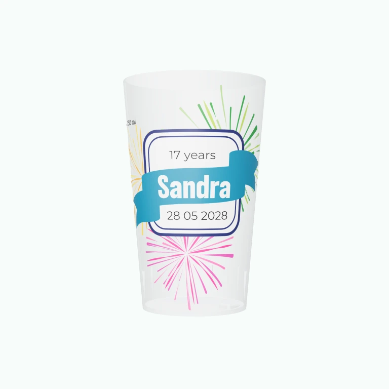 Party fireworks design on a cup