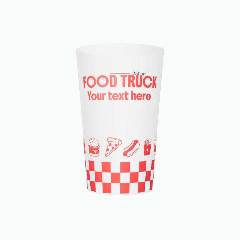 Food truck design on a cup