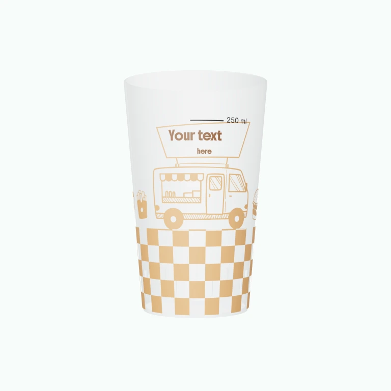 Food van design on a cup