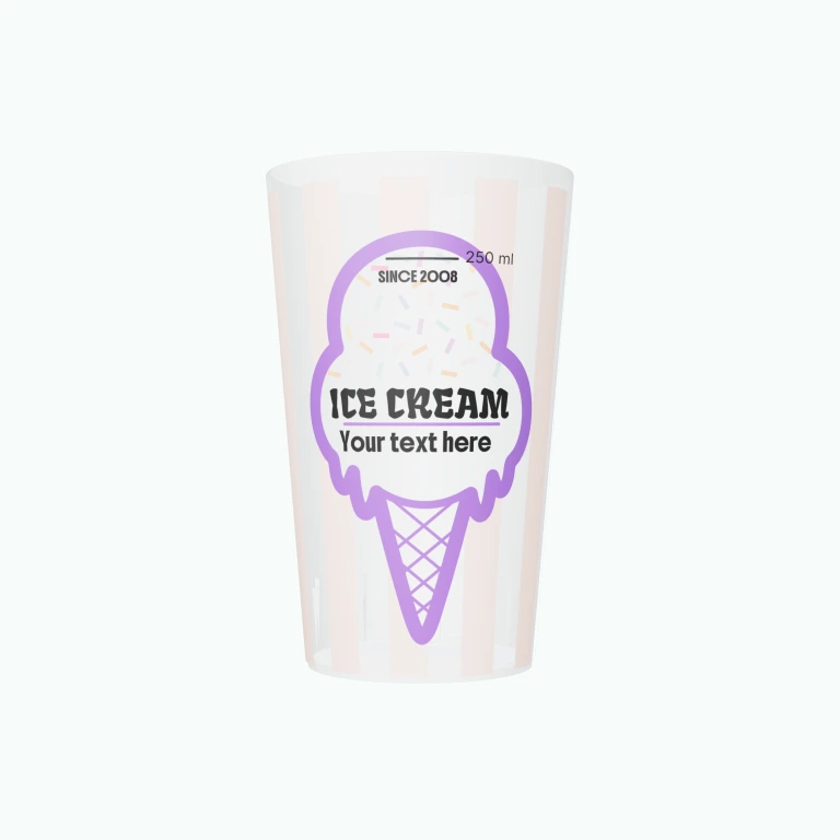 Ice cream shop design on a cup