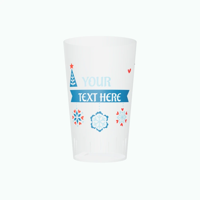 Winter banner design on a cup
