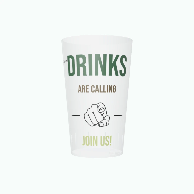 Drinks recruitment design on a cup