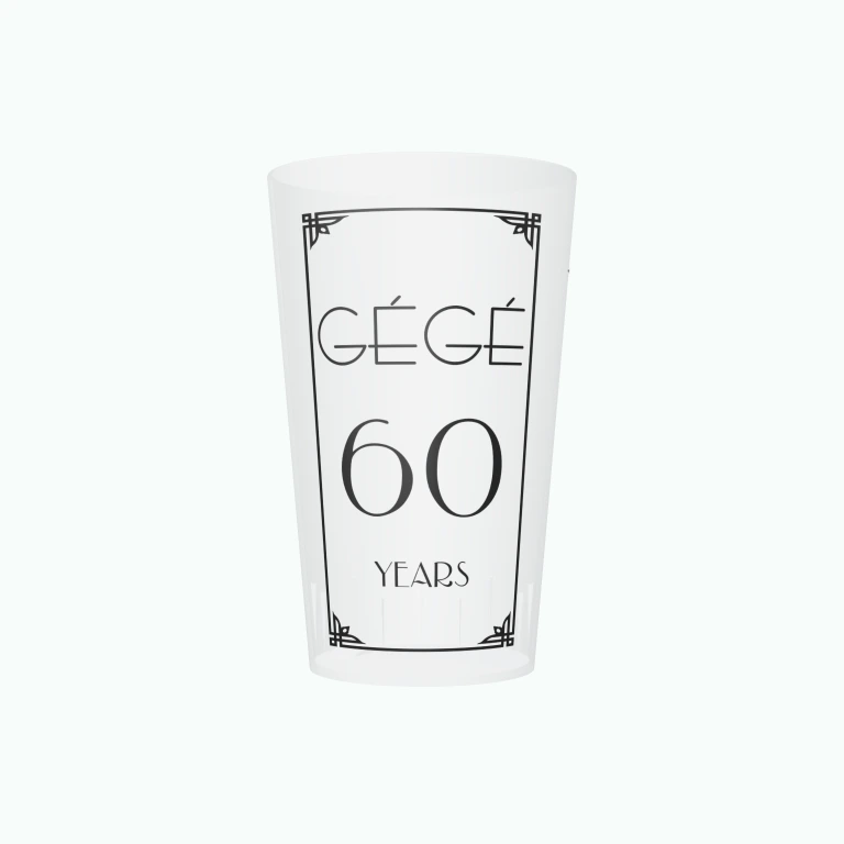 Vintage birthday humour design on a cup