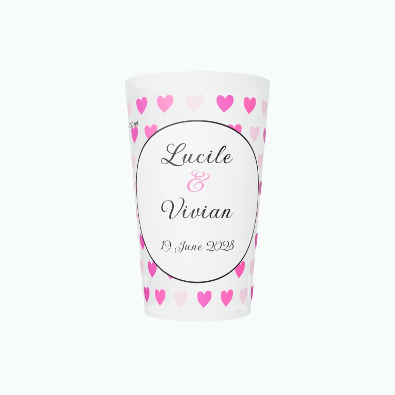 Love heart pattern design on a cup