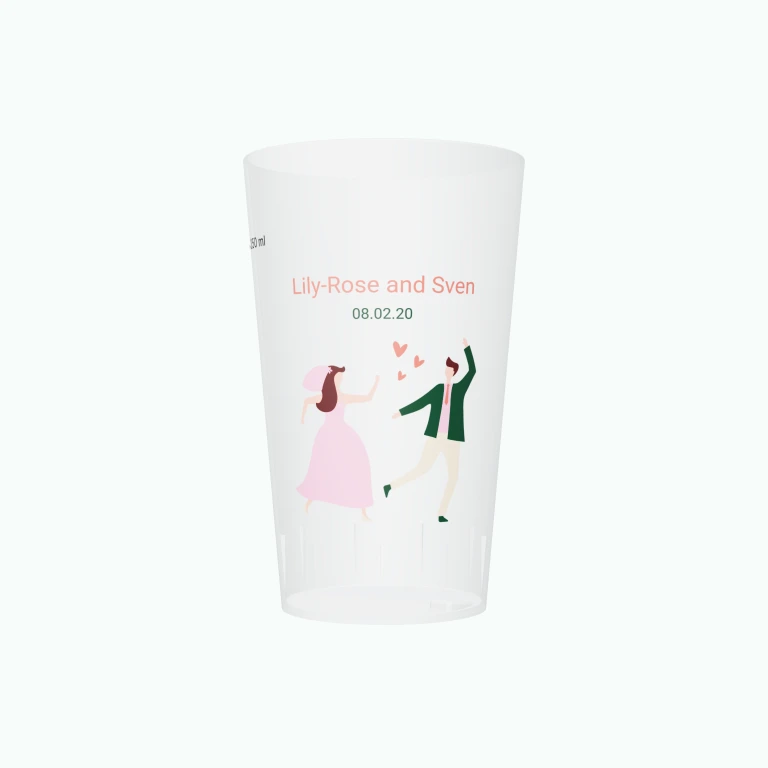 Wedding couple design on a cup