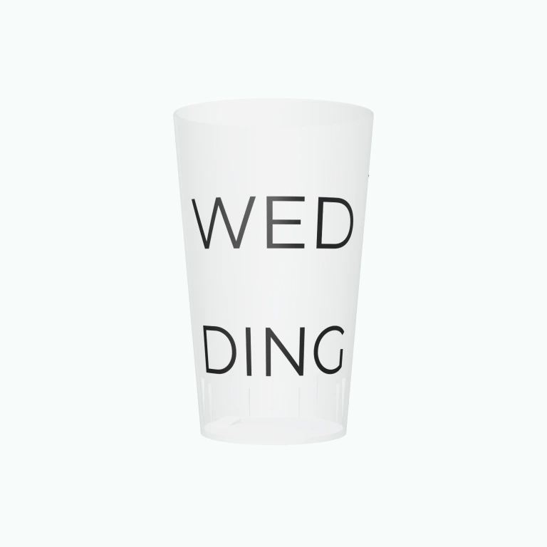 Large wedding letters design on a cup