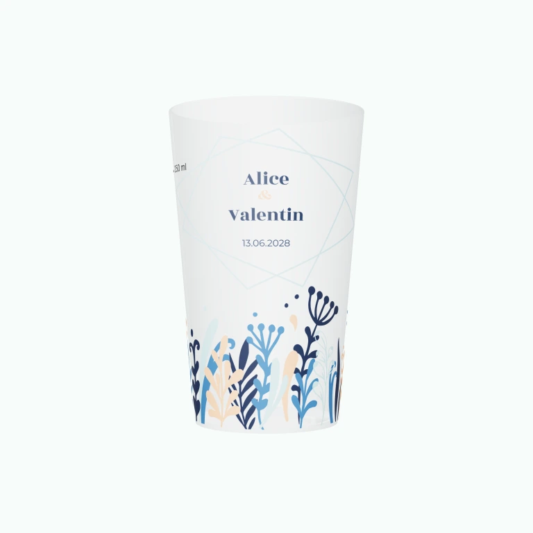Meadow wedding design on a cup