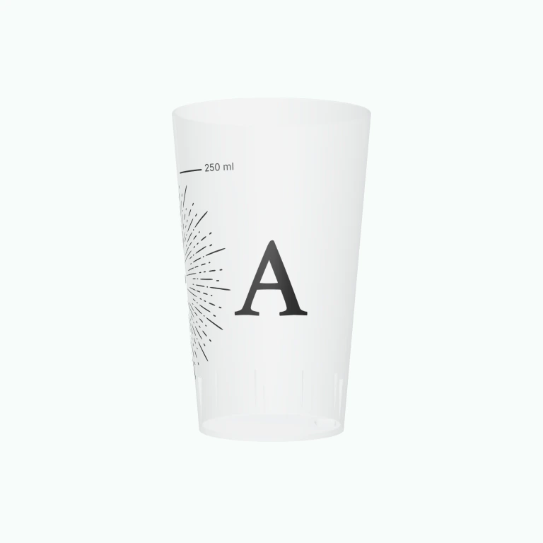 Wedding initials design on a cup