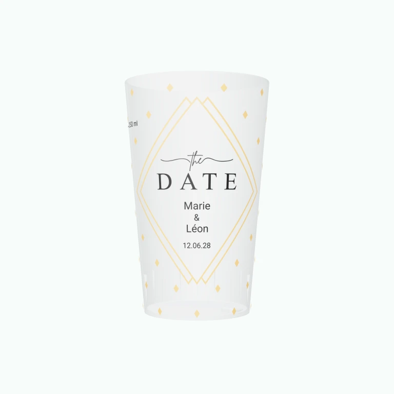 Wedding diamonds design on a cup
