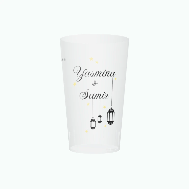 Moroccan wedding design on a cup