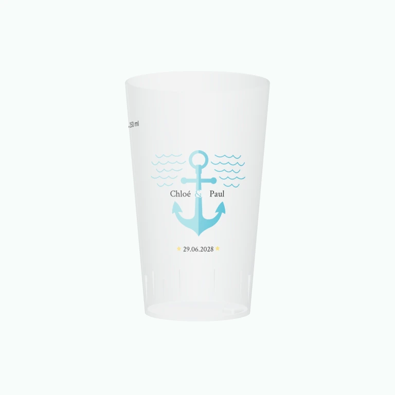 In the same boat design on a cup