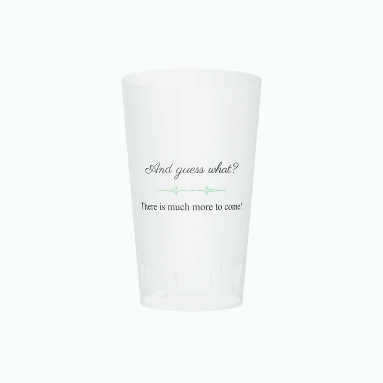 Wooden wedding anniversary design on a cup