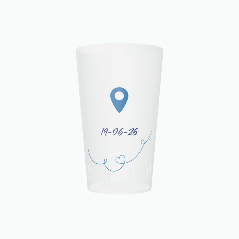 Compass wedding design on a cup