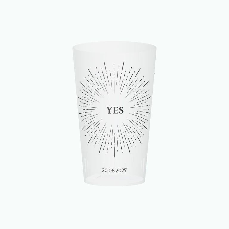 Wedding yes design on a cup
